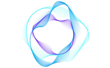 Abstract Fluid Wave Background in Blue and Purple Gradient, Futuristic Flowing Lines Design