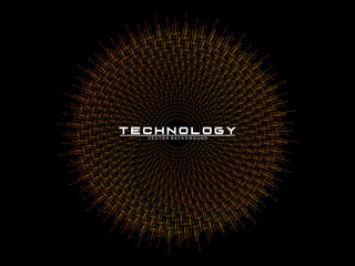 Music poster design background. Electro Sound Cover template with dynamic abstract gradient circular geometric shapes and lines for social media, technology, digital, flyer, party, festival, club, etc