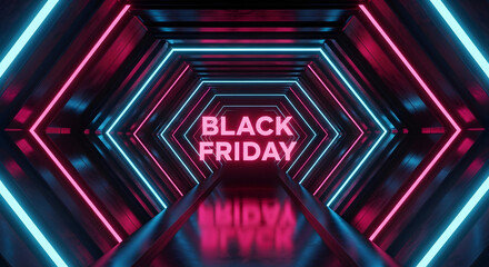 Black friday neon tunnel