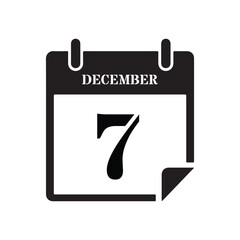 Black December Seventh Date Graphic
