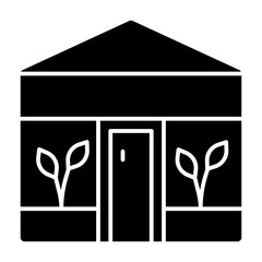 Greenhouse organic solid icon illustration