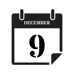 Black December Ninth Date Graphic