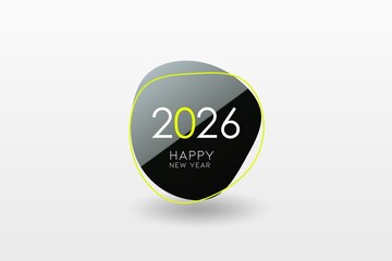 “Futuristic 2026 New Year Number Design – Festive Graphic, Party Banner and Holiday Layout