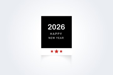 Luxury Happy New Year 2026 Illustration – Minimal Modern Design for Cards and Calendars