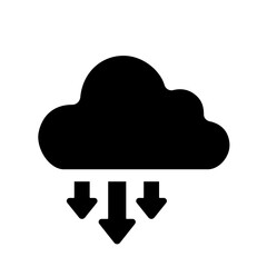 Cloud multiple download icon showing simultaneous downward data retrieval, supporting large-scale access, restore operations, and distributed cloud usage.