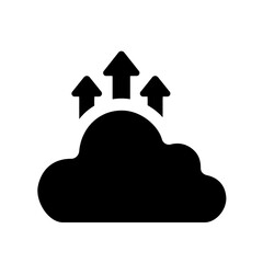 Cloud multiple upload icon showing parallel data transfer streams, enabling scalable file distribution and efficient upward synchronization across cloud services.