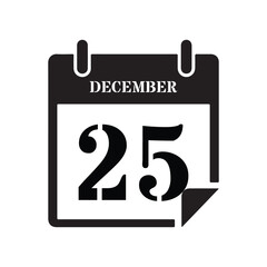 Black December Twenty-Fifth Date Graphic