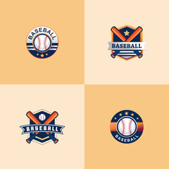 baseball logo badge vector design
