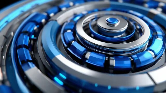 Technological Precision: A captivating close-up showcases a complex arrangement of metallic elements, harmonizing in a striking display of intricate engineering design.
