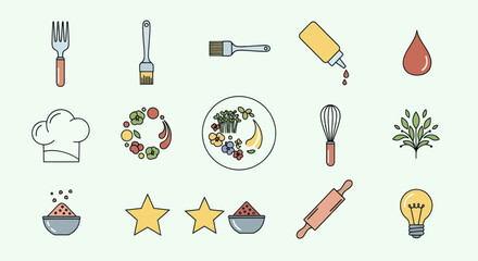 Collection of Culinary and Food-Related Icons.