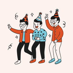 illustration of activities at a party