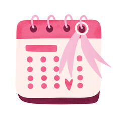 Cute Pink Calendar With Heart Reminder Design