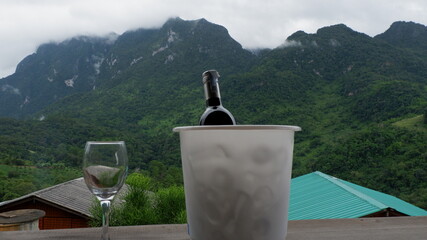 Mountain dinner with a beautiful view