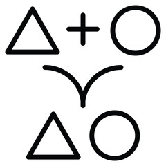 Combination (Synthesis) Chemical Reaction Icon Line Vector Illustration