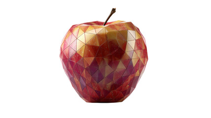Low poly apple presenting a modern digital art concept with faceted geometric fruit structure