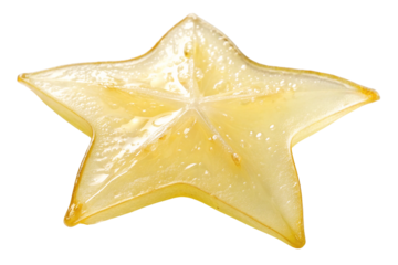 transparent pale yellow gel. smear paint isolated on transparent background. star shape