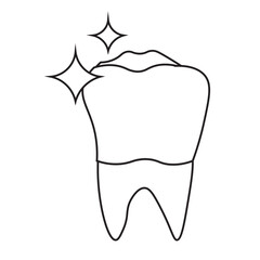 Sparkling Clean Tooth line icon