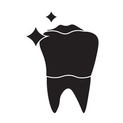 Sparkling Clean Tooth glyph icon