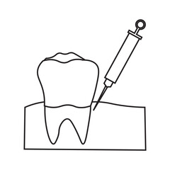 Dental Anesthesia Injection line icon