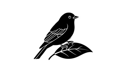 Obraz premium A blackbird with dark feathers and a sharp beak sits on a tree branch, creating a natural wildlife silhouette isolated on a clean white background
