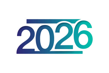 2026 year numbers with blue and green gradient elegant design