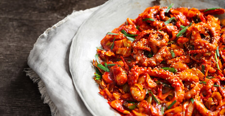 Stir fried spicy vegetable octopus © mnimage