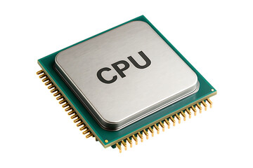High Performance CPU Processor Chip Isolated on a Transparent Background