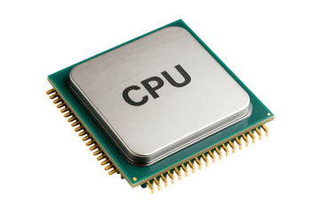 High Performance CPU Processor Chip Isolated on a Transparent Background