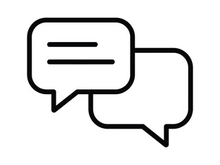 Fototapeta premium Overlapping Speech Bubble Outline Icon for Communication and Chat Vector
