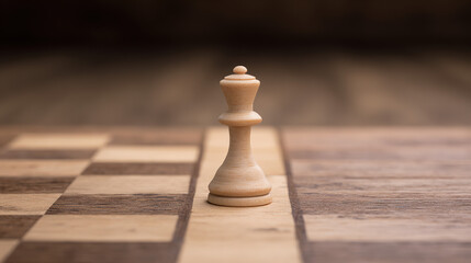 gambit. A single chess piece on a wooden board, connecting two sides in a minimalist game. tutorial guides, club newsletters, designed for tourism and weekend activity guides.
