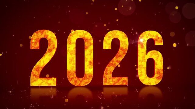 Elegant New Year 2026 Celebration with Gold and Black Festive Lights and Confetti &ndash; background animation, animated, motion, abstract, loop