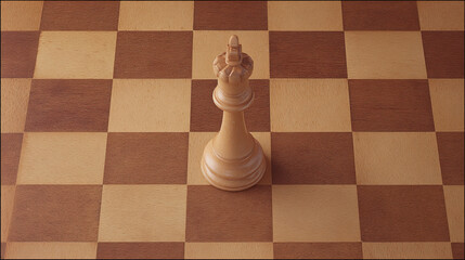 gambit. A single chess piece on a wooden board, connecting two sides in a minimalist game. tutorial guides, club newsletters, designed for tourism and weekend activity guides.
