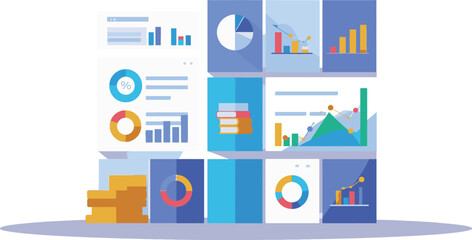 Collection of Business Charts and Graphs for Data Analysis.