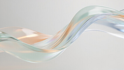 Fluid abstract wave with iridescent light on a clean background