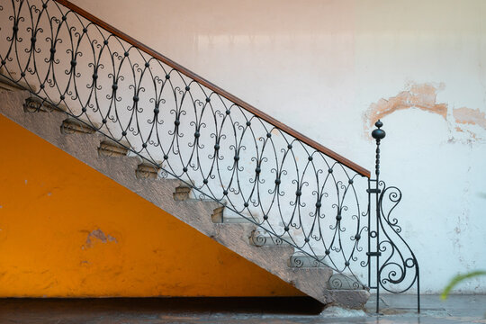 Stairs with Iron Railing, Oaxaca Mexico