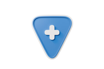 Obraz premium 3d medical shield cross icon. health protection concept. minimal cartoon first aid healthcare logo hospital for health app icon and web banner. isolated on white background. 3d render.