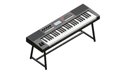 Fototapeta premium Electronic Keyboard on Stand Isolated on White