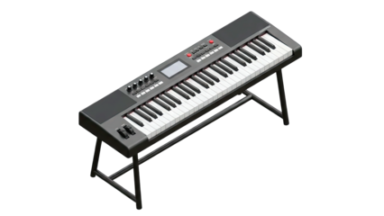 Electronic Keyboard on Stand Isolated on White