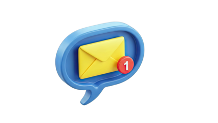 Email Message Notification in Speech Bubble