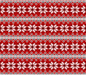 ugly Christmas sweater seamless knitting pattern.Festive knitted pattern design featuring reindeer christmas trees and snowflake elements for holiday season