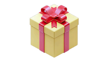 Obraz premium Gift Box with Red Ribbon Isolated on White