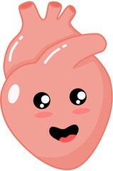 Cartoon Illustration of a Happy heart organ