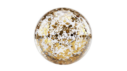 Glitter Globe with Gold Confetti on White Background