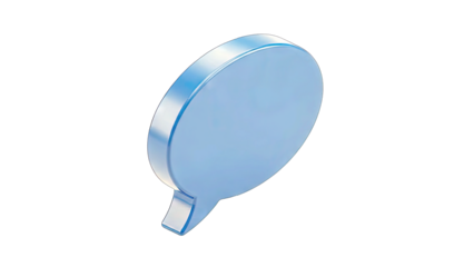 Blue Speech Bubble Isolated on White Background