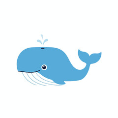 Obraz premium Cartoon Whale Illustration