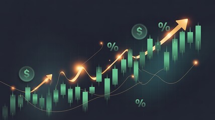 stock market graph on black