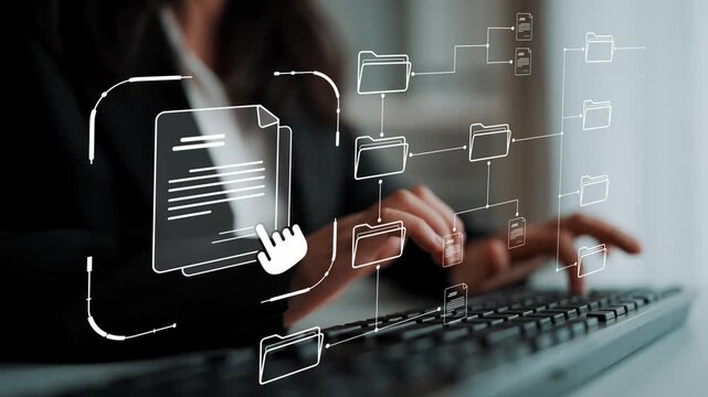 Digital file structure showing folder organization, file hierarchy, and document arrangement. File structure supports management, improves access, and file structure enhances clarity. Marrow