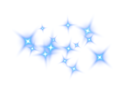 Blue Star Shape Sparkles PNG with Shiny Glitter, Bright Light Bursts and Transparent Background - Powered by Adobe