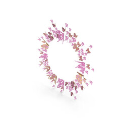 Pink butterfly circular frame with soft pastel butterflies forming wreath