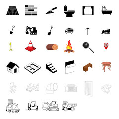 工事や建築関係用のアイコンやイラスト